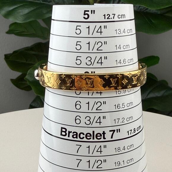 💎✨Authentic Louis Vuitton Nanogram Cuff Gold Bracelet Size 6" - Picture 2 of 6